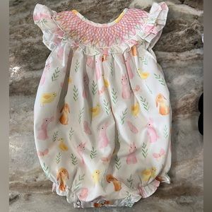 Cecil & Lou bunny pastel smocked bubble